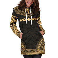 Pohnpei Women's Hoodie Dress - Polynesian Gold Chief - Polynesian Pride