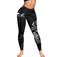 Aotearoa Super Rugby Women Leggings Maori Kiwi Black - Polynesian Pride
