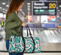 Polynesian Maori Ethnic Ornament Turquoise Hawaii Travel Bag - Polynesian Pride