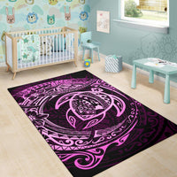 Hawaiian Map Turtle Polynesian Circle Rug AH - Polynesian Pride