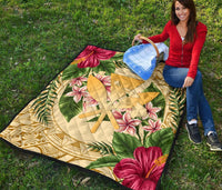 Hawaii Premium Quilt - Kanaka Maoli Premium Quilt Strong Pattern Hibiscus Plumeria AH - Polynesian Pride