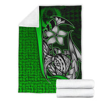 Pohnpei Micronesia Premium Blanket Green - Turtle With Hook - Polynesian Pride