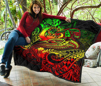 Pohnpei Premium Quilt - Reggae Shark Polynesian Tattoo - Polynesian Pride