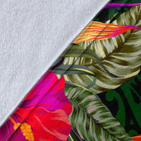 Polynesian Hawaii Kanaka Maoli Premium Blanket - Summer Hibiscus - Polynesian Pride