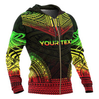 Tuvalu Polynesian Chief Custom Zip up Hoodie Reggae Version - Polynesian Pride