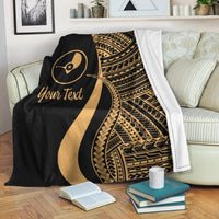 Yap Custom Personalised Premium Blanket - Gold Polynesian Tentacle Tribal Pattern - Polynesian Pride