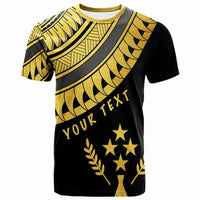 Kosrae Custom T Shirt Ginger Lei Gold Pattern Unisex Gold - Polynesian Pride