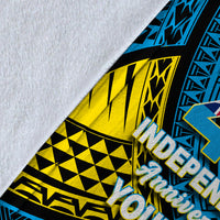 (Custom Personalised) Tuvalu Blanket 44th Independence Anniversary - Tribal Pattern - LT12 - Polynesian Pride