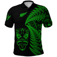 Custom New Zealand Haka Rugby Maori Polo Shirt Silver Fern Vibes Green LT8 - Polynesian Pride