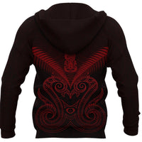 Maori Manaia New Zealand Hoodie Red - Polynesian Pride