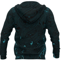 Lionnix New Zealand Hoodie, Maori Gods Pullover Hoodie, Tumatauenga (God of War) Blue - Polynesian Pride