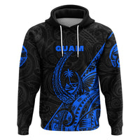 Custom Guam Rugby Hoodie Polynesian Patterns Style Blue LT16 - Polynesian Pride