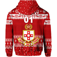 Custom Kolisi Tonga College Christmas Zip Hoodie Simple Style LT8 - Polynesian Pride