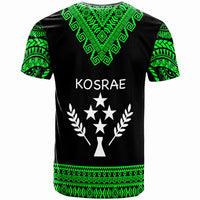 Kosrae Custom T Shirt Tooth Shaped Necklace Pattern Green Color - Polynesian Pride