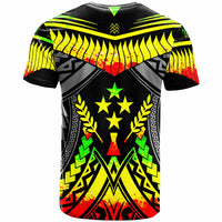 Kosrae T Shirt Tooth Shaped Necklace Texture Reggae - Polynesian Pride