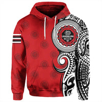 Custom Hawaii Hoodie Lahainaluna High Tribal Kakau Pullover Hoodie Unisex Red - Polynesian Pride