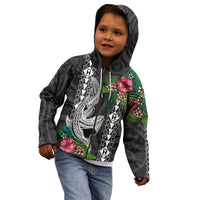 Hawaii Kakau Kid Hoodie Mix Sharks Polynesian Hibiscus LT6 - Polynesian Pride