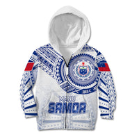 Personalised Samoa Rugby Kid Hoodie Manu Samoa Gradient White LT7 - Polynesian Pride