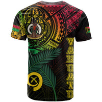 Custom Vanuatu T Shirt Turtle Chest Tattoo Flag Color LT7 - Polynesian Pride