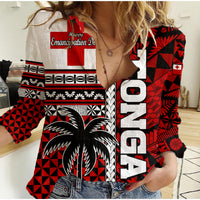 Tonga Independence Day Women Casual Shirt Proud Tongan Emancipation with Kupesi Ngatu LT9 Female Red - Polynesian Pride