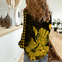 Hawaii Shaka Sign Women Casual Shirt Gold Version LT9 - Polynesian Pride