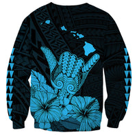 Hawaii Shaka Sign Sweatshirt Blue Version LT9 - Polynesian Pride