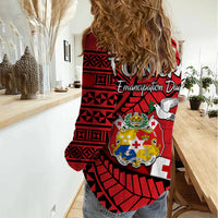 Tonga Emancipation Day Women Casual Shirt Happy 53rd Independence Anniversary LT9 - Polynesian Pride