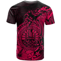 Polynesian Tahiti Island T Shirt The Wave of Water Pink LT9 - Polynesian Pride
