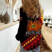 Papua New Guinea Women Casual Shirt The Greater Bird of Paradise LT9 - Polynesian Pride