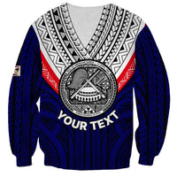 (Custom Personalised) American Samoa Sweatshirt Bald Eagle with Polynesian Pattern LT9 - Polynesian Pride