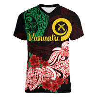 Vanuatu Women V Neck T Shirt Polynesian Floral Tribal LT9 - Polynesian Pride
