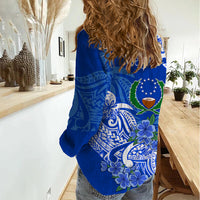 FSM Pohnpei State Women Casual Shirt Polynesian Floral Tribal LT9 - Polynesian Pride