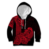 Hawaii Kakau Kid Hoodie Polynesian Floral Tribal Red Version LT9 Red - Polynesian Pride