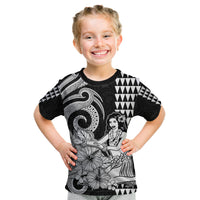 Aloha Hula Girl Hawaiian Tribal and Simple Kakau Kid T Shirt LT9 Youth XL Size14 - Polynesian Pride