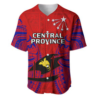 (Custom Personalised) Papua New Guinea Baseball Jersey Central Province Mix Coat Of Arms Polynesian Art LT14 - Polynesian Pride