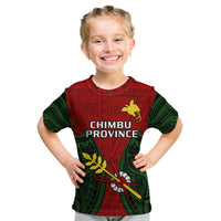 (Custom Personalised) Papua New Guinea Kid T Shirt Chimbu Province Mix Coat Of Arms Polynesian Art LT14 Youth XL Size14 - Polynesian Pride