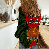 Papua New Guinea Women Casual Shirt Eastern Highlands Province Mix Coat Of Arms Polynesian Art LT14 - Polynesian Pride