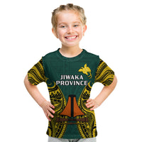 (Custom Personalised) Papua New Guinea Kid T Shirt Jiwaka Province Mix Coat Of Arms Polynesian Art LT14 Youth XL Size14 - Polynesian Pride