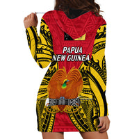 Papua New Guinea Hoodie Dress National Capital District Mix Coat Of Arms Polynesian Art LT14 - Polynesian Pride