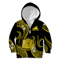 Tokelau Kid Hoodie Tokelauan Tatau With Badge Yellow LT14 - Polynesian Pride