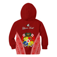 (Custom Personalised) Tonga Heilala Flowers Kid Hoodie Tongan Ngatu White Special Verison LT14 - Polynesian Pride