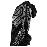 New Zealand Hoodie, Maori Lion Tattoo Pullover Hoodie White - Polynesian Pride