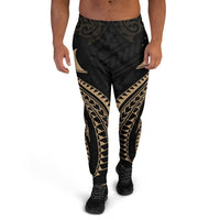 Tokelau Polynesian Sweatpant - Gold Tribal Wave Unisex Black - Polynesian Pride