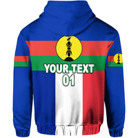 Custom New Caledonia Zip Hoodie Flag Vibes LT8 - Polynesian Pride