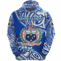 Custom Manu Samoa Rugby Hoodie Unique Vibes Coat of Arms White - Polynesian Pride