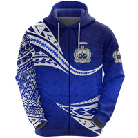 Manu Samoa Rugby Zip Hoodie Unique Version Blue - Polynesian Pride