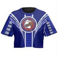 Hawaii - Waianae High Football Jersey Crop Top T-shirt - AH - Polynesian Pride