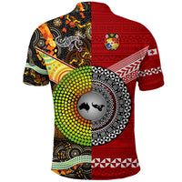 Tonga Ngatu and Australia Aboriginal Polo Shirt Together LT8 - Polynesian Pride