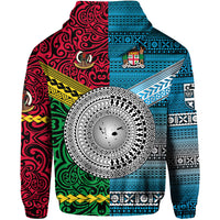 Custom Vanuatu Fiji Zip Hoodie Together Bright Color LT8 - Polynesian Pride