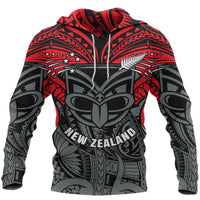 New Zealand Maori Hoodie, Warriors Rugby Pullover Hoodie Black - Polynesian Pride